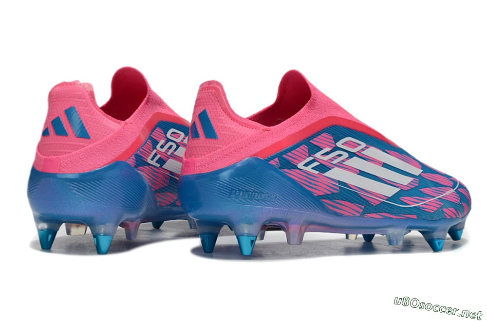 Men's Adidas F50 Elite Laceless SG Football Boots - Blue/Pink/White 6