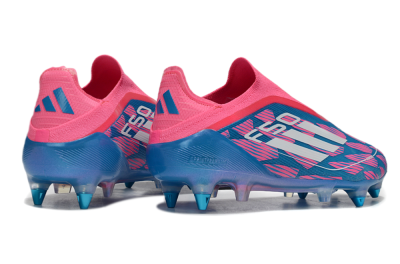 Men's Adidas F50 Elite Laceless SG Football Boots - Blue/Pink/White
