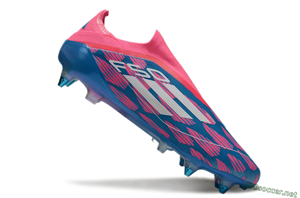 Men's Adidas F50 Elite Laceless SG Football Boots - Blue/Pink/White 4