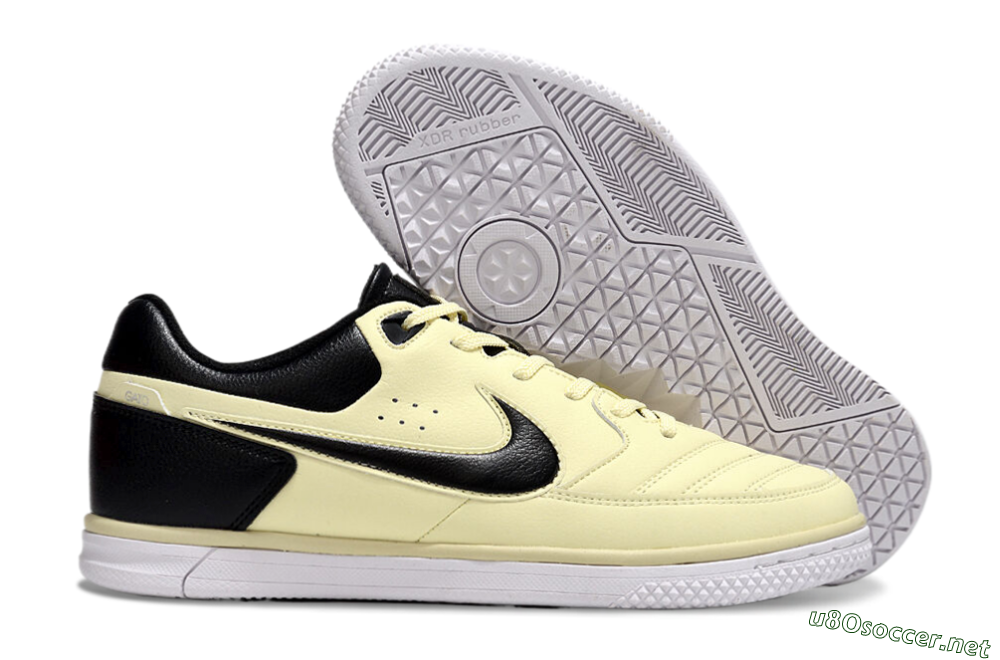 Men's Nike Street Gato IC Football Shoes - Beige/Black/White 2
