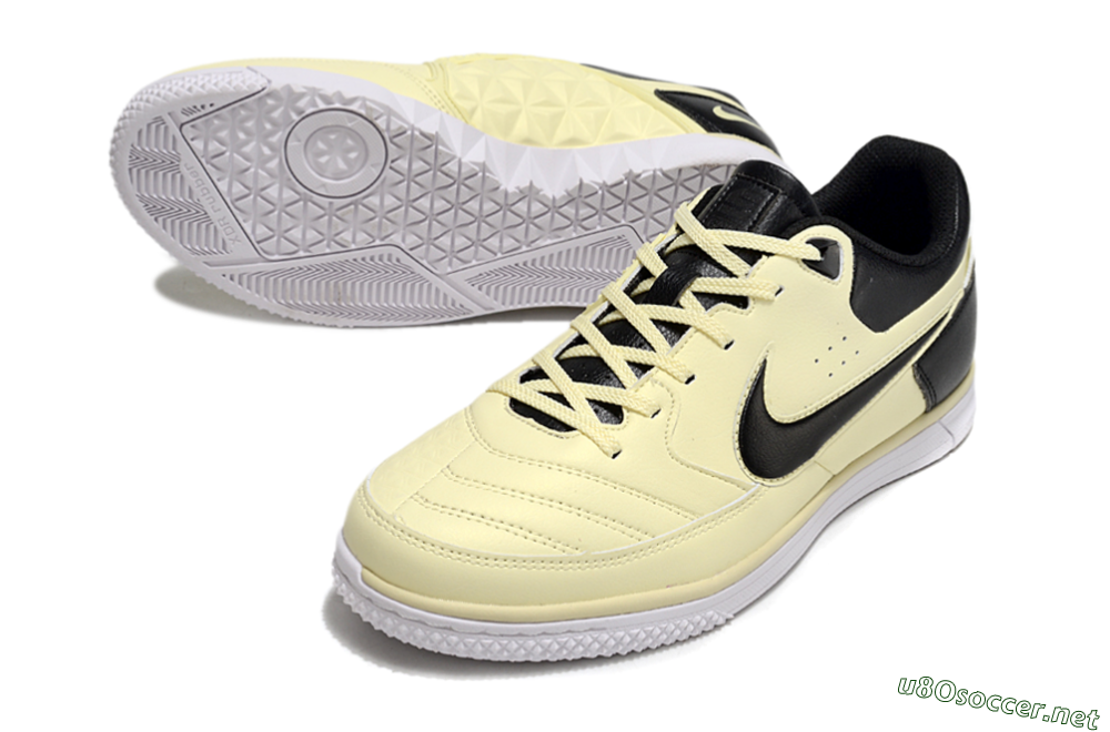 Men's Nike Street Gato IC Football Shoes - Beige/Black/White 3