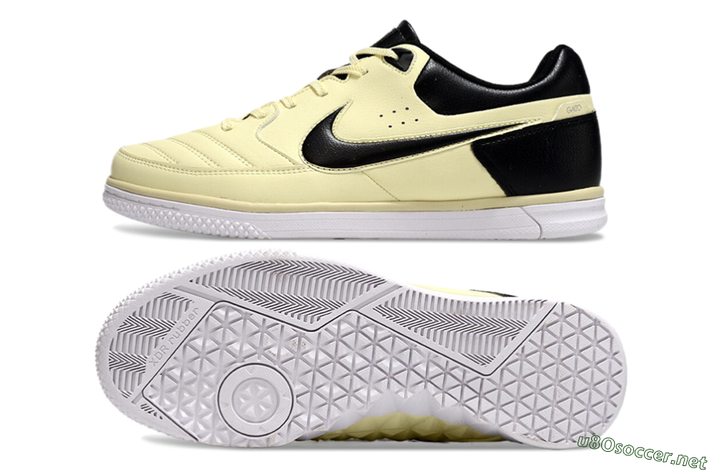 Men's Nike Street Gato IC Football Shoes - Beige/Black/White 1