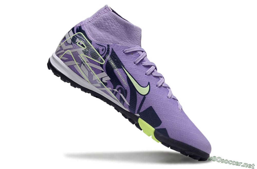 Men's Nike Air Zoom Mercurial Superfly 10 Elite TF Football Shoes - Purple/Yellow/White 4