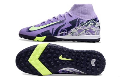 Men's Nike Air Zoom Mercurial Superfly 10 Elite TF Football Shoes - Purple/Yellow/White