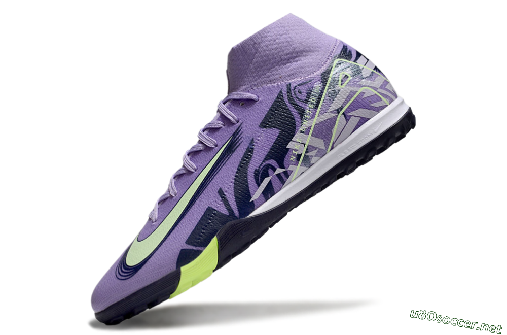 Men's Nike Air Zoom Mercurial Superfly 10 Elite TF Football Shoes - Purple/Yellow/White 5