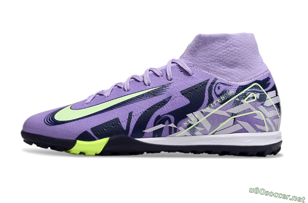 Men's Nike Air Zoom Mercurial Superfly 10 Elite TF Football Shoes - Purple/Yellow/White 0
