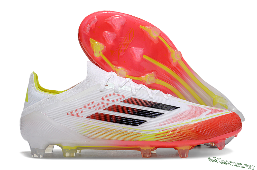 Men's Adidas F50 Elite FG Football Boots - White/Red/Yellow 2