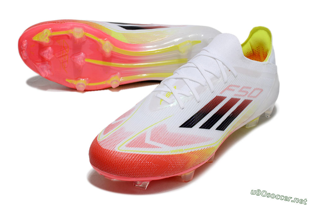 Men's Adidas F50 Elite FG Football Boots - White/Red/Yellow 3