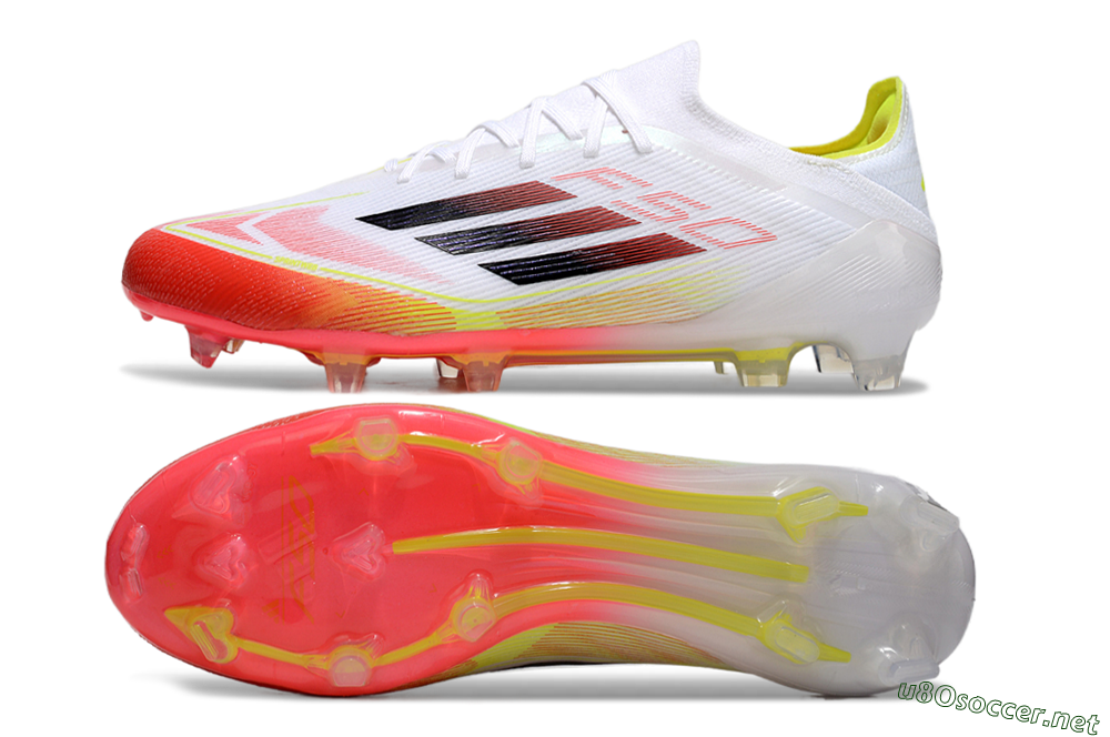 Men's Adidas F50 Elite FG Football Boots - White/Red/Yellow 1