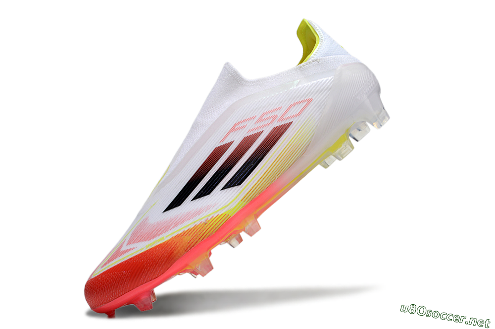 Men's Adidas F50 Elite Laceless FG Football Boots - White/Red/Yellow 5