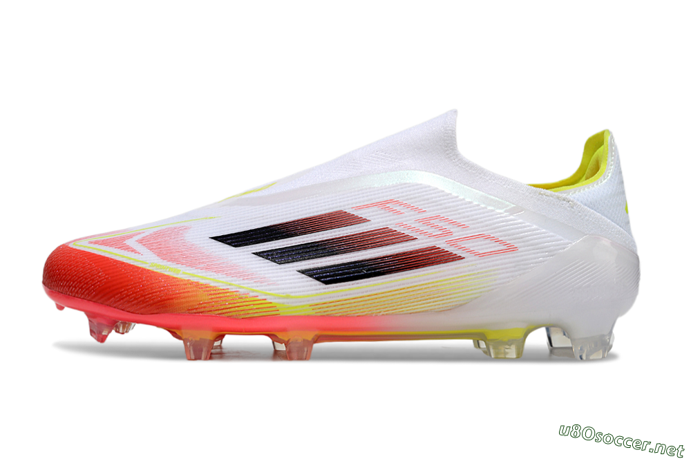 Men's Adidas F50 Elite Laceless FG Football Boots - White/Red/Yellow 0