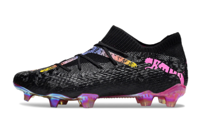 Men's Puma Future Ultimate FG Football Boots - Black/Pink/Yellow