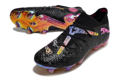 Men's Puma Future Ultimate FG Football Boots - Black/Pink/Yellow