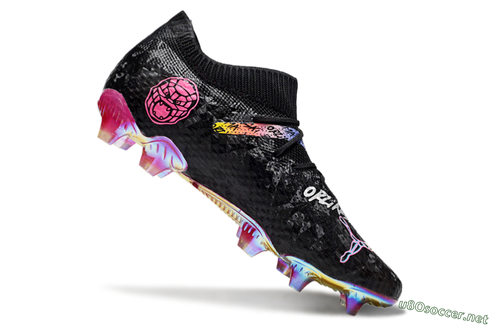 Men's Puma Future Ultimate FG Football Boots - Black/Pink/Yellow 4