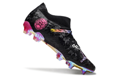 Men's Puma Future Ultimate FG Football Boots - Black/Pink/Yellow