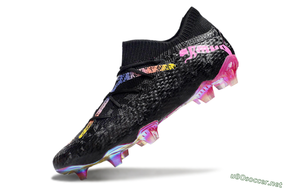 Men's Puma Future Ultimate FG Football Boots - Black/Pink/Yellow 5