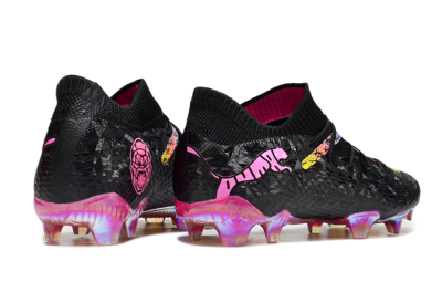 Men's Puma Future Ultimate FG Football Boots - Black/Pink/Yellow