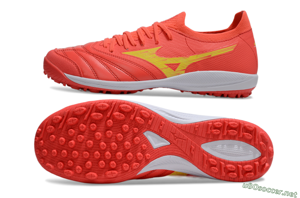 Men's Mizuno Morelia Neo Sala TF Football Shoes - Red/Yellow/White 1