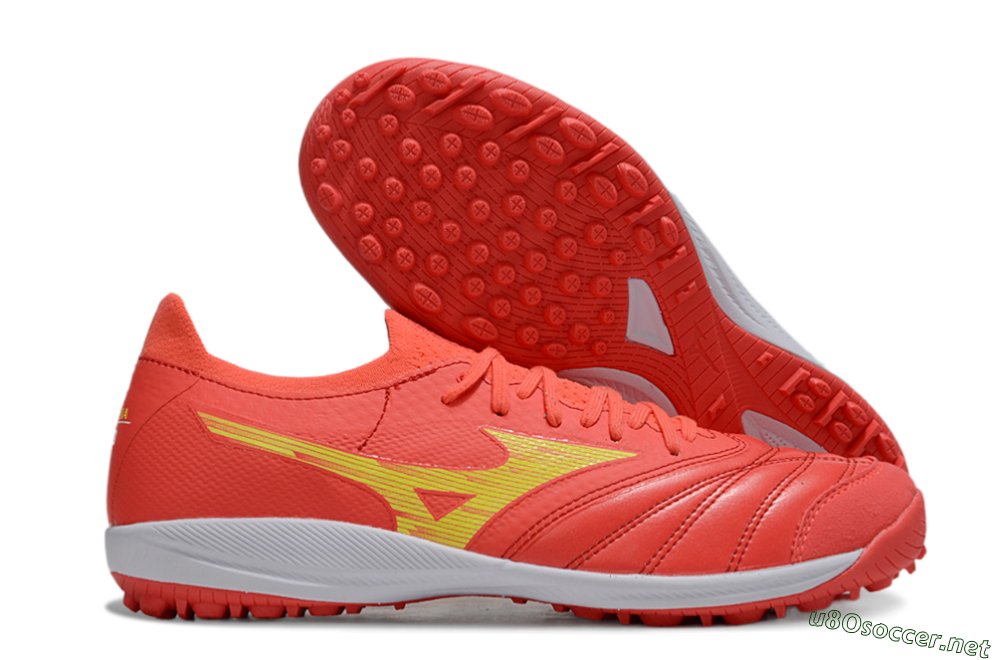 Men's Mizuno Morelia Neo Sala TF Football Shoes - Red/Yellow/White 2