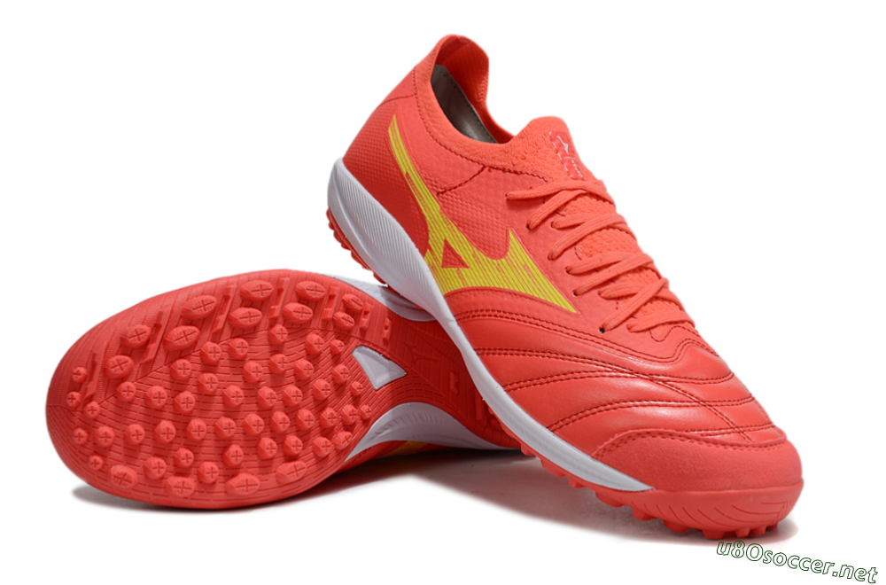 Men's Mizuno Morelia Neo Sala TF Football Shoes - Red/Yellow/White 3