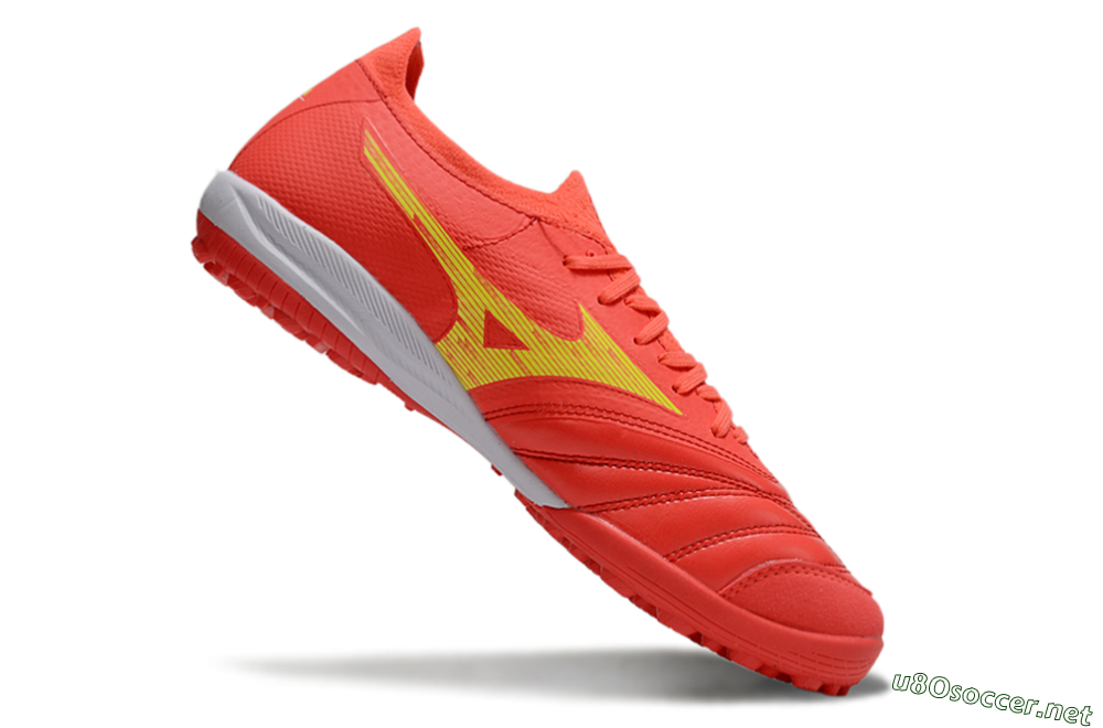 Men's Mizuno Morelia Neo Sala TF Football Shoes - Red/Yellow/White 4