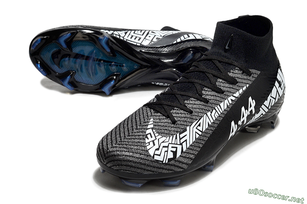 Unisex Nike Air Zoom Mercurial Superfly 10 Elite FG Football Boots - Black/White/Blue 3