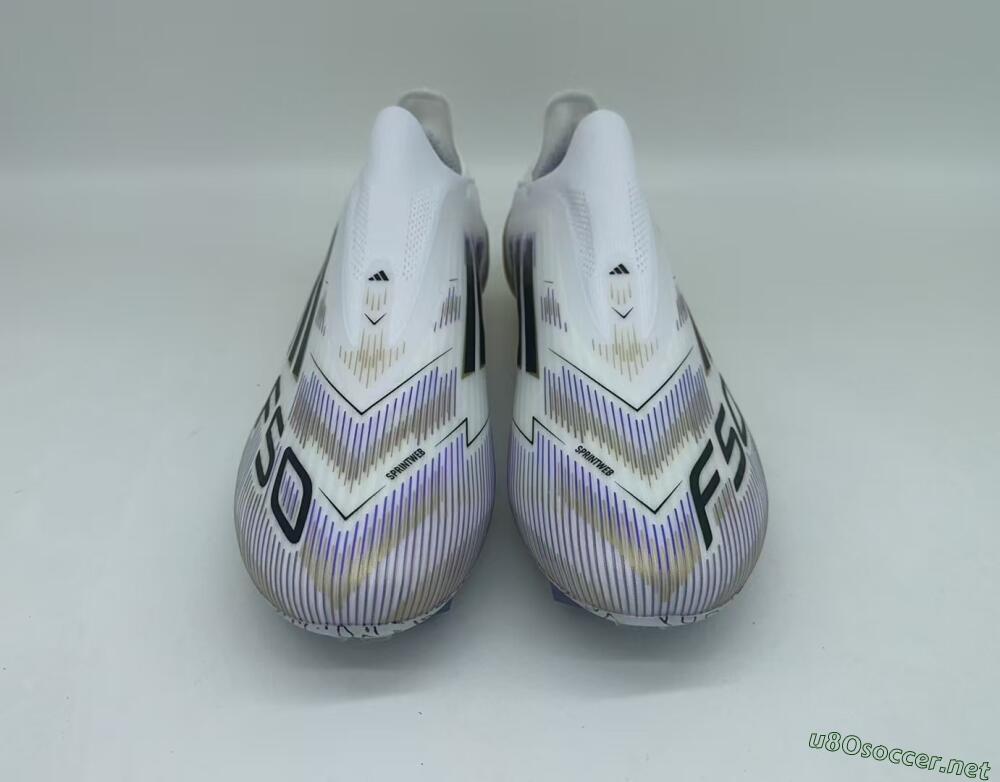 Men's Adidas F50 Elite Laceless FG Football Boots - White/Black/Gold