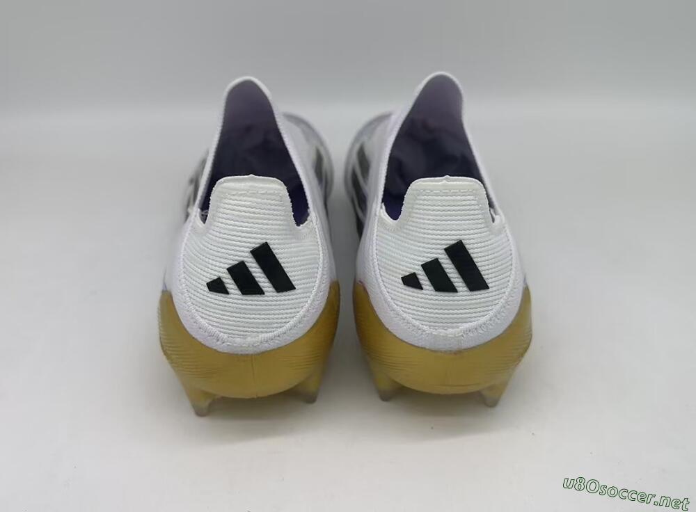 Men's Adidas F50 Elite Laceless FG Football Boots - White/Black/Gold