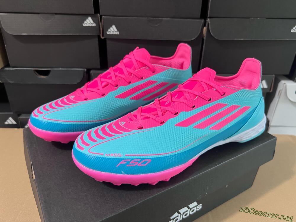 Unisex Adidas F50 Elite TF Football Shoes - Jade/Pink/White