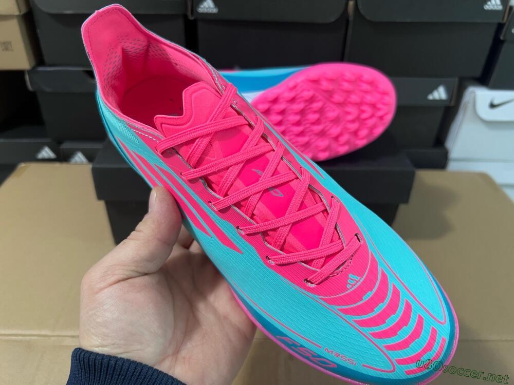 Unisex Adidas F50 Elite TF Football Shoes - Jade/Pink/White