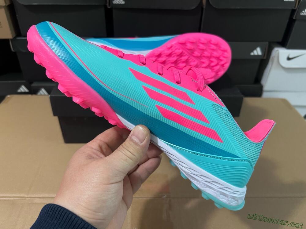 Unisex Adidas F50 Elite TF Football Shoes - Jade/Pink/White