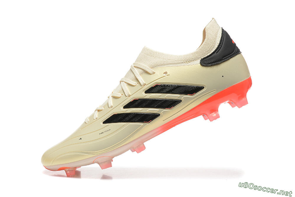 Men's Adidas Copa Pure 2+ FG Football Boots - Beige/Black/Red 8