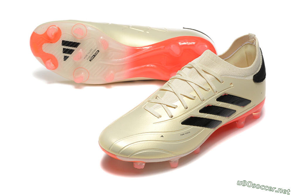 Men's Adidas Copa Pure 2+ FG Football Boots - Beige/Black/Red 3