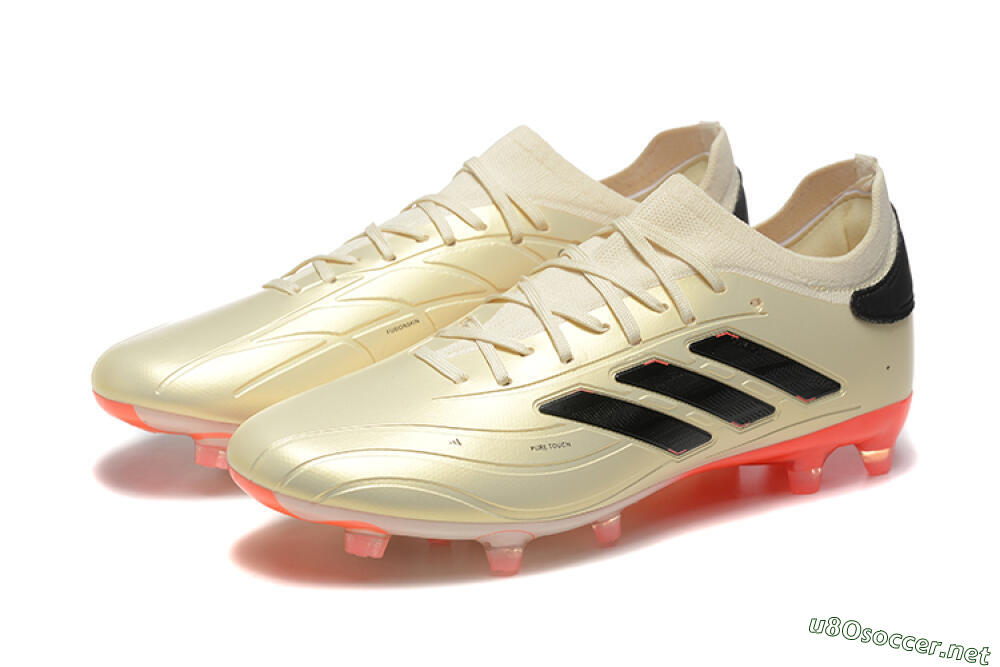 Men's Adidas Copa Pure 2+ FG Football Boots - Beige/Black/Red 5