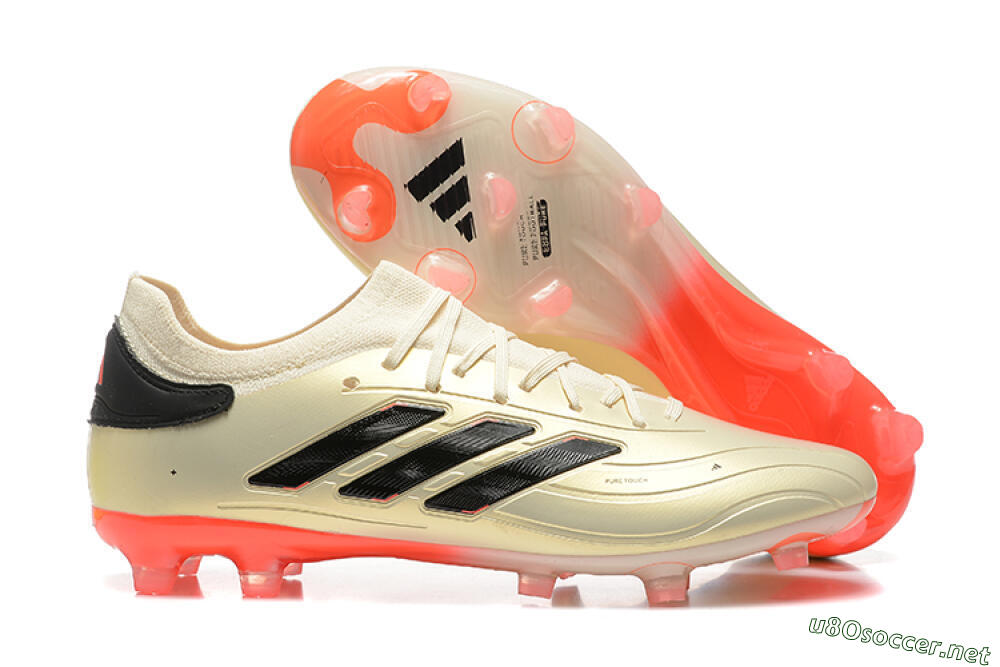 Men's Adidas Copa Pure 2+ FG Football Boots - Beige/Black/Red 2