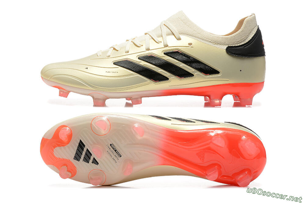 Men's Adidas Copa Pure 2+ FG Football Boots - Beige/Black/Red 1