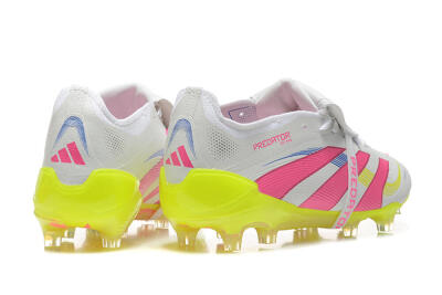 Men's Adidas Predator Elite 25 Foldover Tongue FG Football Boots - White/Pink/Blue/Yellow
