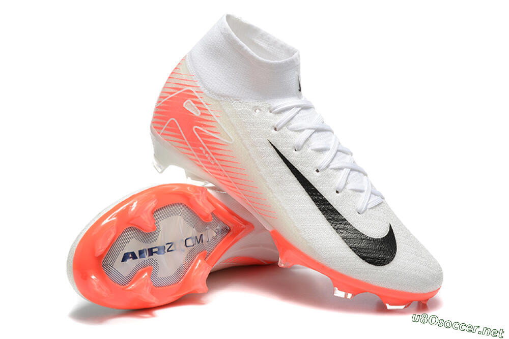 Men's Nike Air Zoom Mercurial Superfly 10 Elite FG Football Boots - White/Black/Red 4