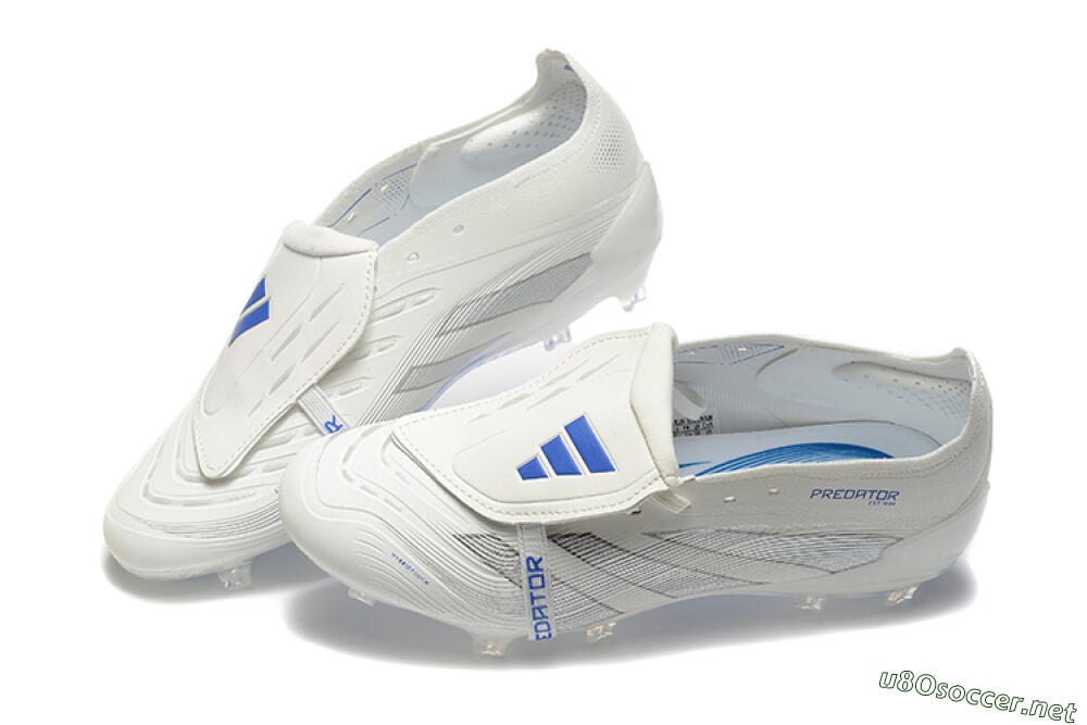 Men's Adidas Predator Elite 25 Foldover Tongue FG Football Boots - Beige/Blue/Silver 6