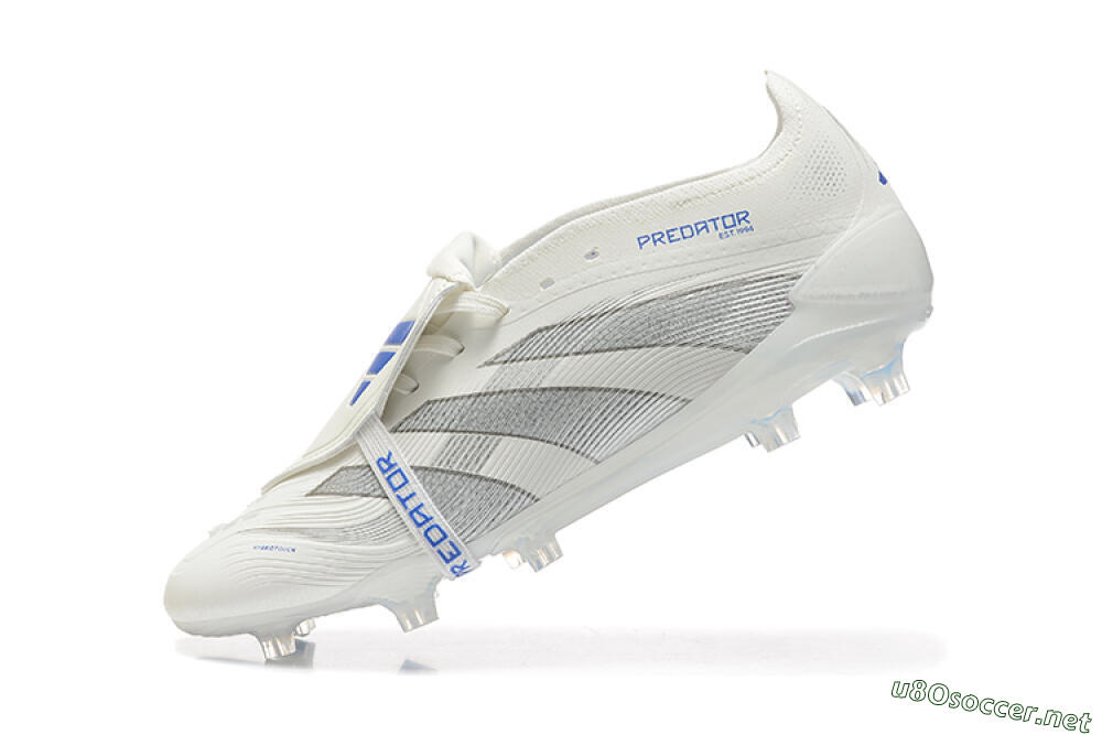 Men's Adidas Predator Elite 25 Foldover Tongue FG Football Boots - Beige/Blue/Silver 8