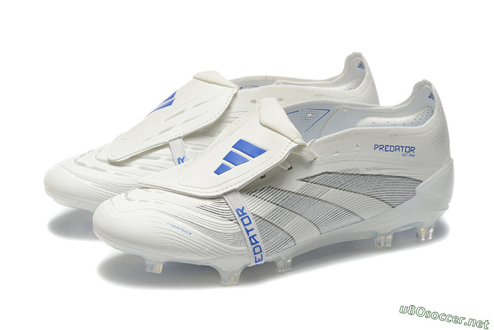 Men's Adidas Predator Elite 25 Foldover Tongue FG Football Boots - Beige/Blue/Silver 5
