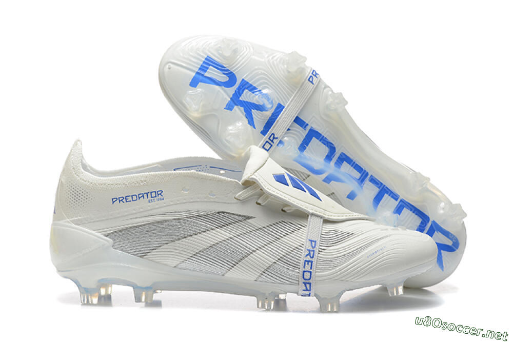 Men's Adidas Predator Elite 25 Foldover Tongue FG Football Boots - Beige/Blue/Silver 2
