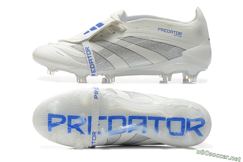 Men's Adidas Predator Elite 25 Foldover Tongue FG Football Boots - Beige/Blue/Silver 1