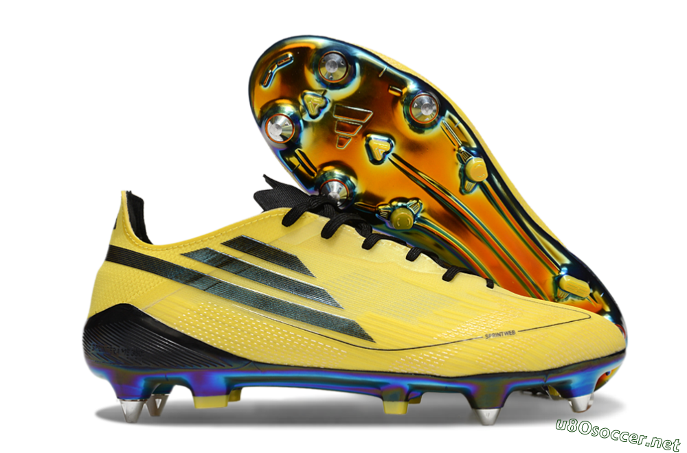 Men's Adidas F50 Elite SG Football Boots - Yellow/Black/Gold 2