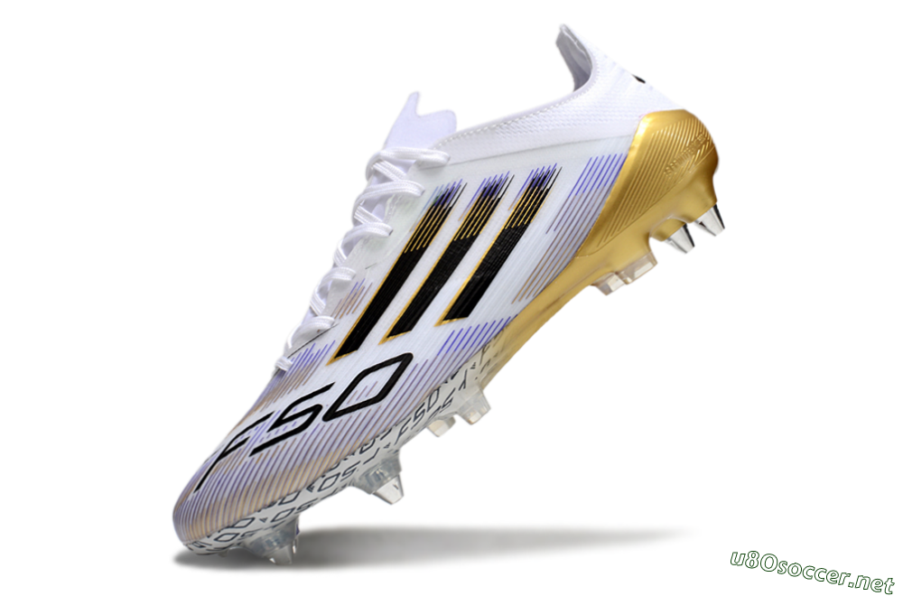 Men's Adidas F50 Elite SG Football Boots - White/Blue/Black/Gold 5