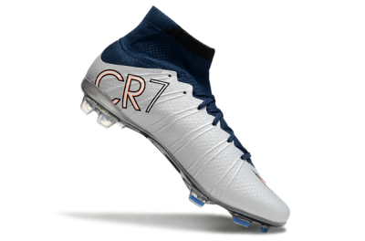Men's Nike Air Zoom Mercurial Superfly 4 CR7 FG Football Boots - White/Blue/Yellow