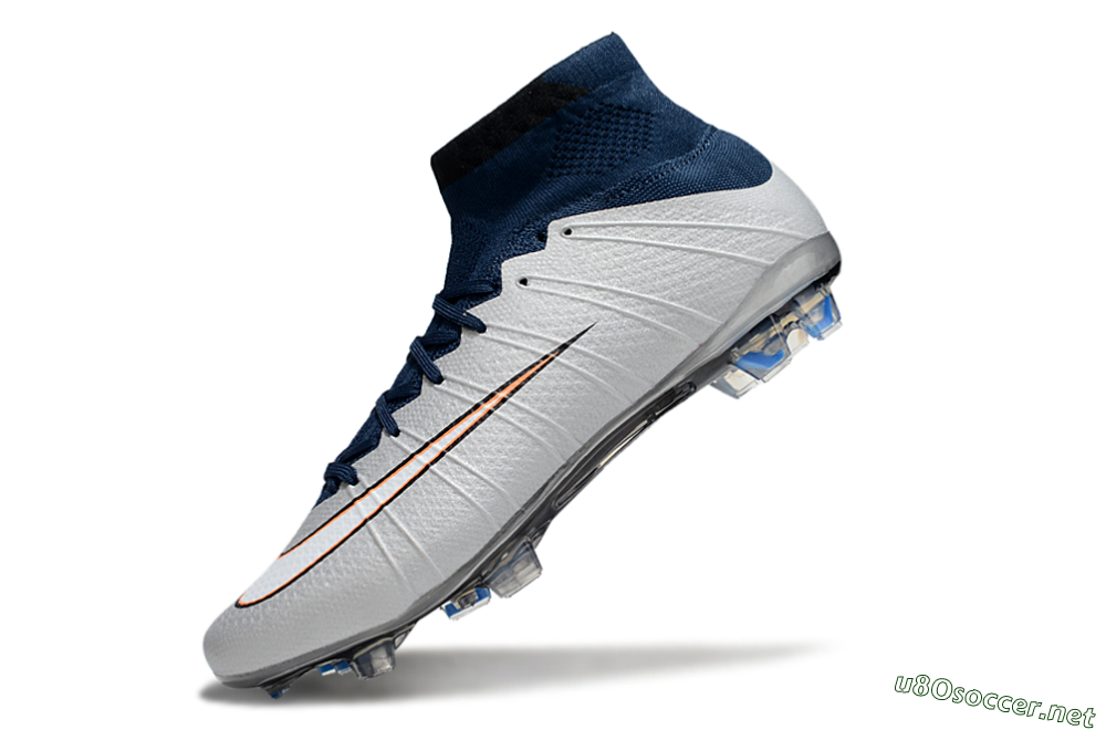 Men's Nike Air Zoom Mercurial Superfly 4 CR7 FG Football Boots - White/Blue/Yellow 5
