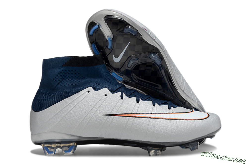 Men's Nike Air Zoom Mercurial Superfly 4 CR7 FG Football Boots - White/Blue/Yellow 2