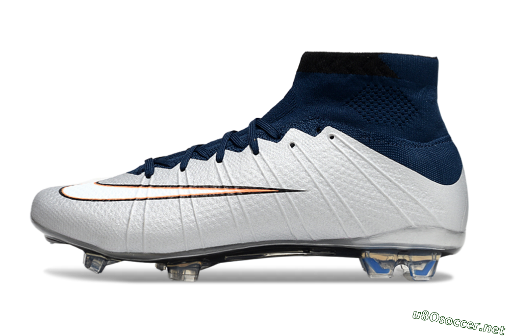 Men's Nike Air Zoom Mercurial Superfly 4 CR7 FG Football Boots - White/Blue/Yellow 0