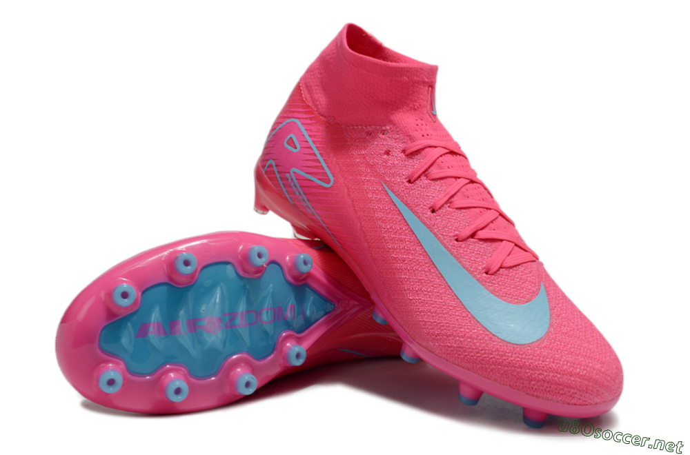 Unisex Nike Air Zoom Mercurial Superfly 10 Elite AG Football Boots - Pink/Jade 3